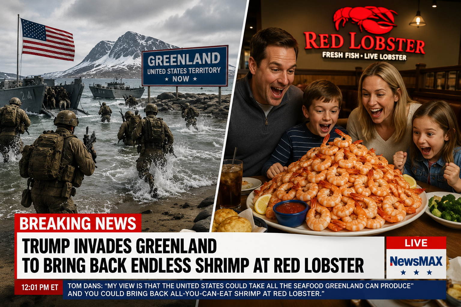 Trump Orders Greenland Invasion To Secure Future Of Endless Shrimp